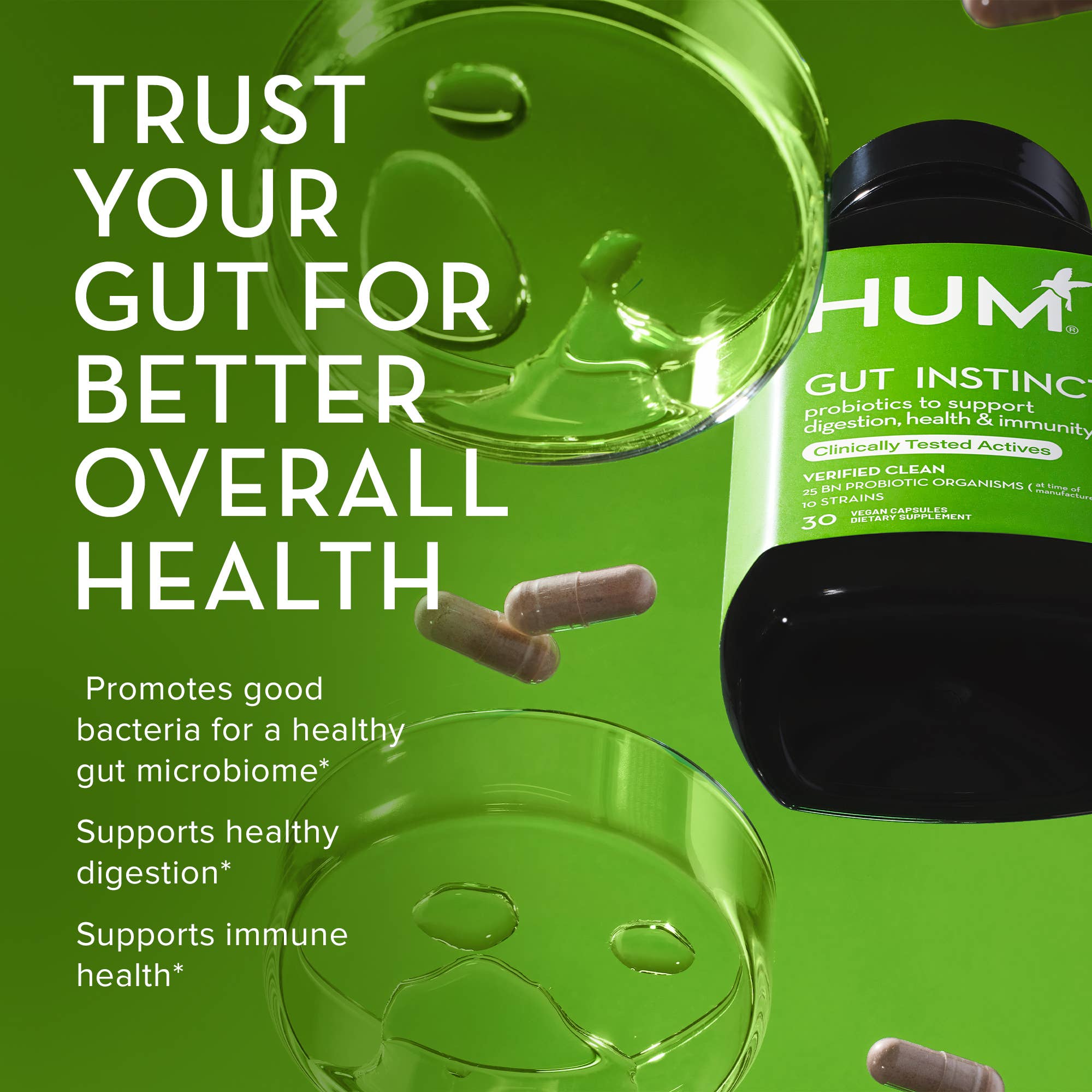 Hum Nutrition - Wholesale Oral Supplement/Vitamin - GUT INSTINCT POTENT PROBIOTICS CAPSULES 6