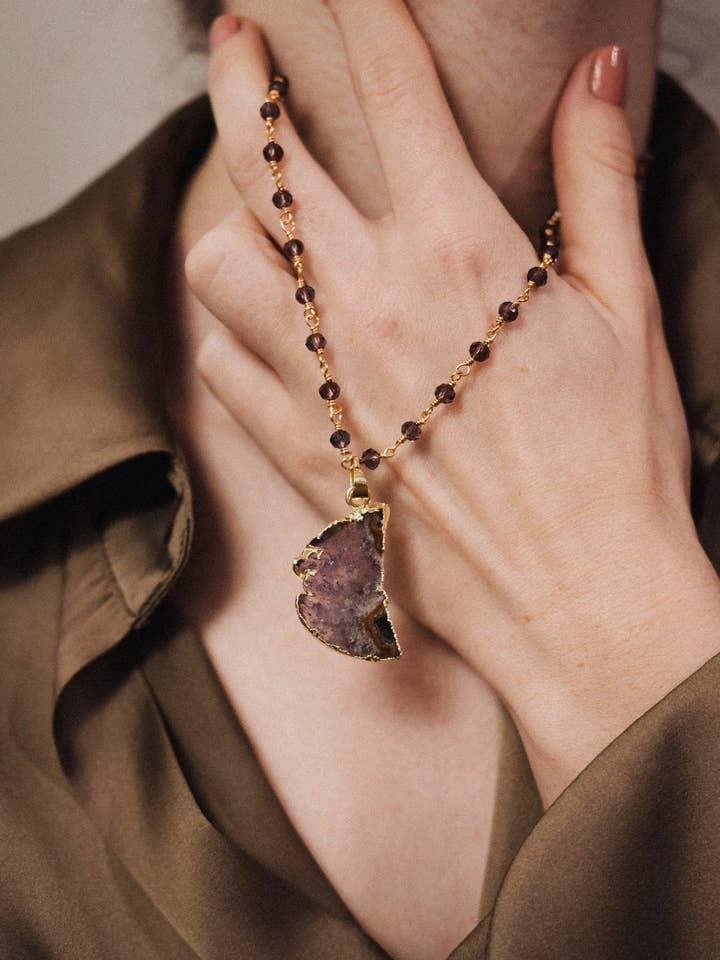 Amethyst bead necklace for wholesale by PHOEBE´S