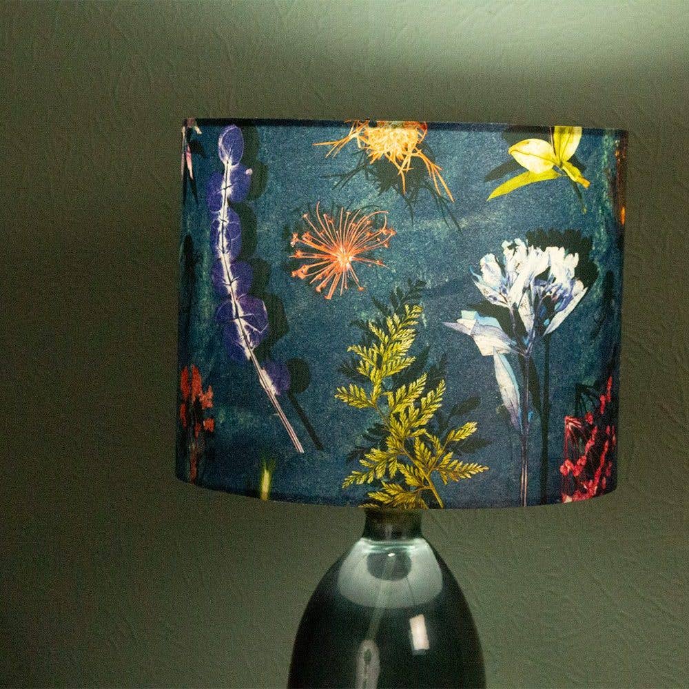 Gillian Arnold - Wholesale Lamp Shade - Mylas Mystery | Denim Blue | Floral Print Lampshade