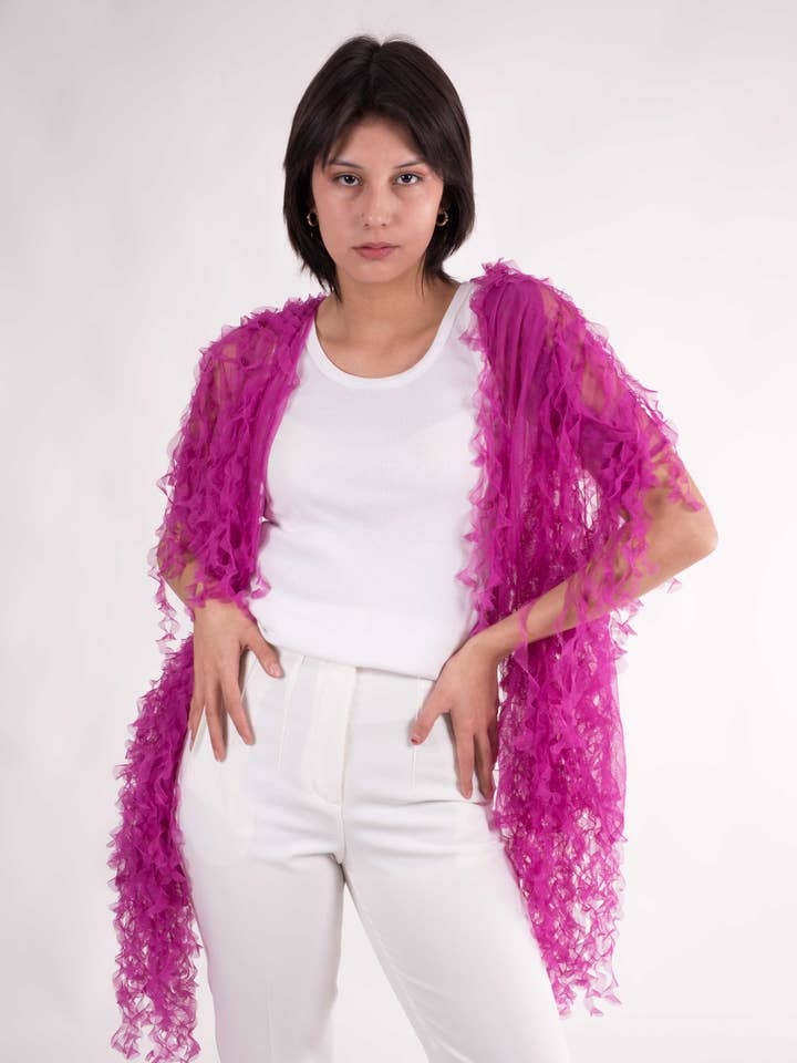 Montecarlo Party Tulle Shawl for wholesale by MR Complements