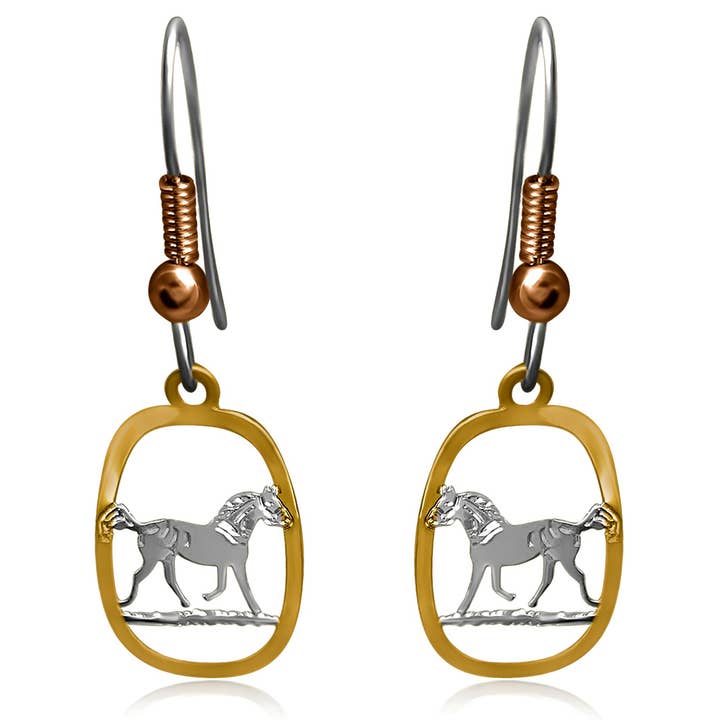 SH 35 Unikke udskårne hesteøreringe SH-35 for engroshandel hos COPPER ARTS INC.