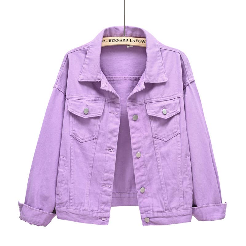 Lily Clothing - Wholesale Denim Jacket - Women's - Solid color slim cropped denim jacket casual jacket16