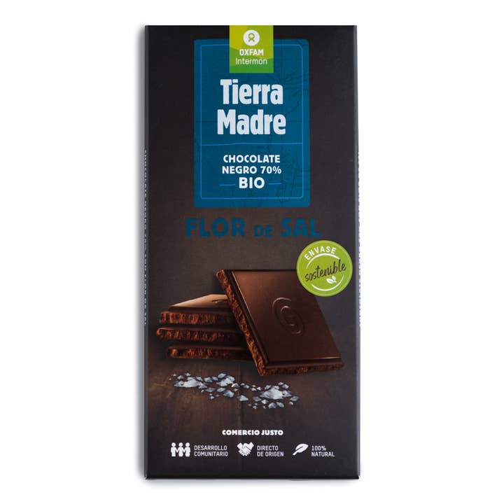 Dark chocolate Bar 70% With Fleur De Sel Bio for wholesale by Tierra Madre