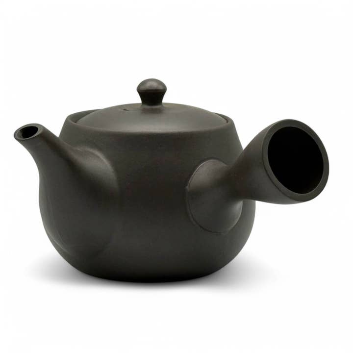 Inoue Tea – wholesale Tea pot – Kaiga Hana Black Tokoname-yaki Kyusu - Japanese Teapot