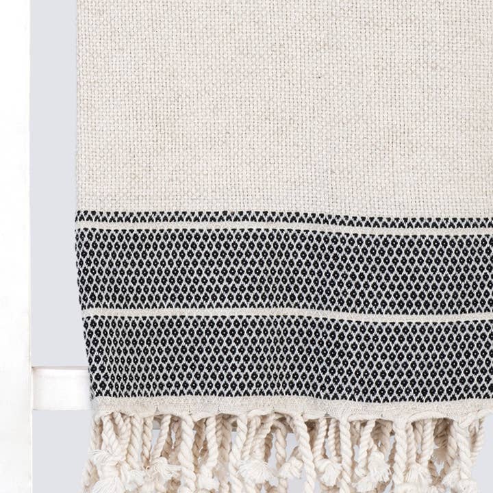 madeathand.nl - Vente Serviettes de bain - Serviette en lin à motif losange