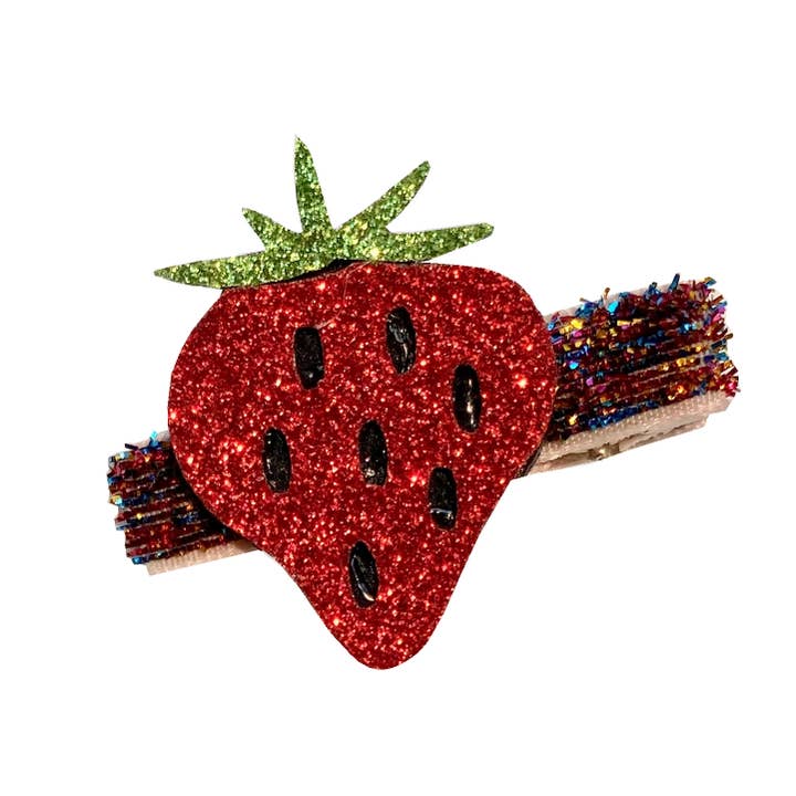 Glitter aardbei clip voor wholesale door Teddy's