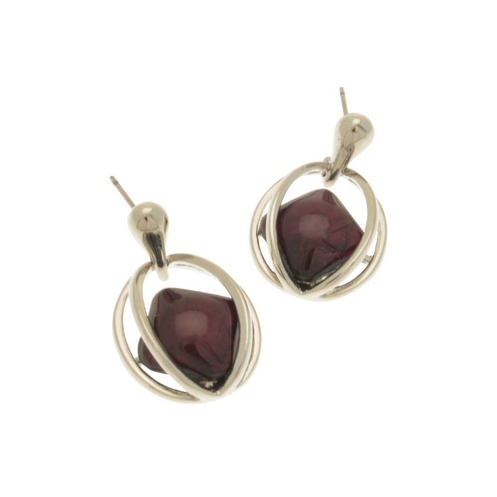 Miss Milly Limited – wholesale Dangle earrings – Aubergine Ellipse Earrings0