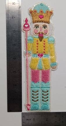 Scratch Decor - Wholesale Patch - $1 Pastel Nutcracker Chenille White Glitter Iron On Patch3