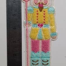 Scratch Decor - Wholesale Patch - $1 Pastel Nutcracker Chenille White Glitter Iron On Patch3