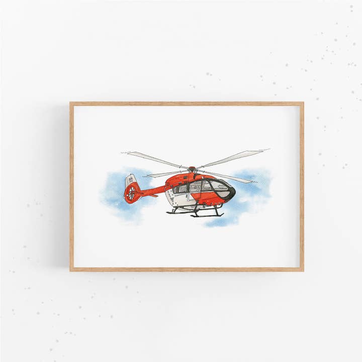 Poster aeronautico - Elicottero | Foto per bambini | stampa per la vendita all'ingrosso da parte di Funkenbunt