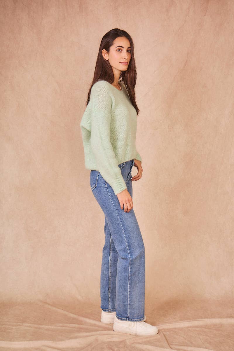 Calie Paris - Wholesale Knit Sweater - Women's - V-Neck Kid Mohair Sweater16