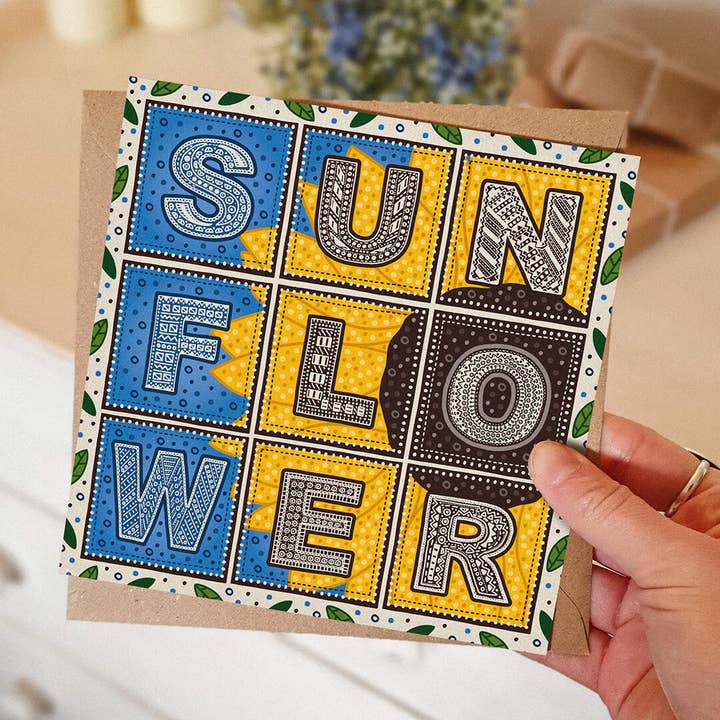 Jess A Little Creative - Wholesale Everyday Greeting Card - Unique Typographic Sunflower Greeting Card