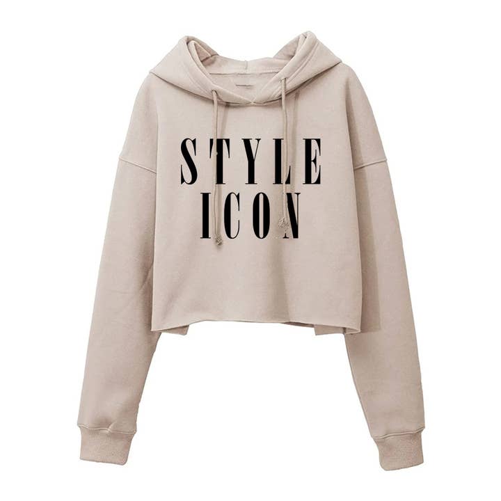 DOCH-L2954 STYLE ICON GRAPHIC CROP HOODIE for wholesale by nobarand