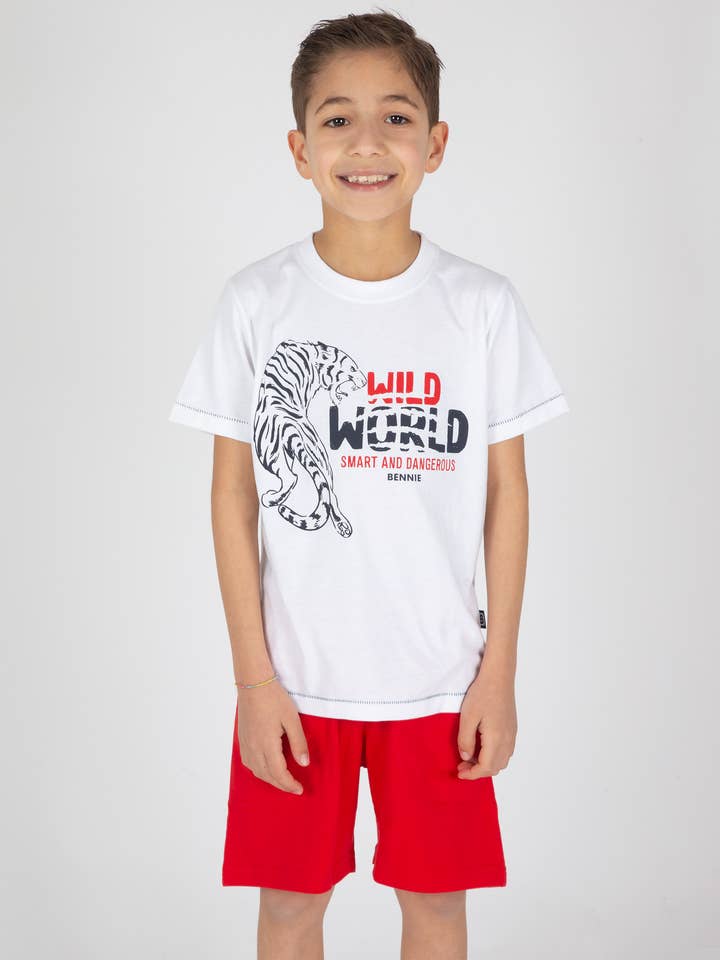 Wild World T-shirt for wholesale by BENNIE KIDS