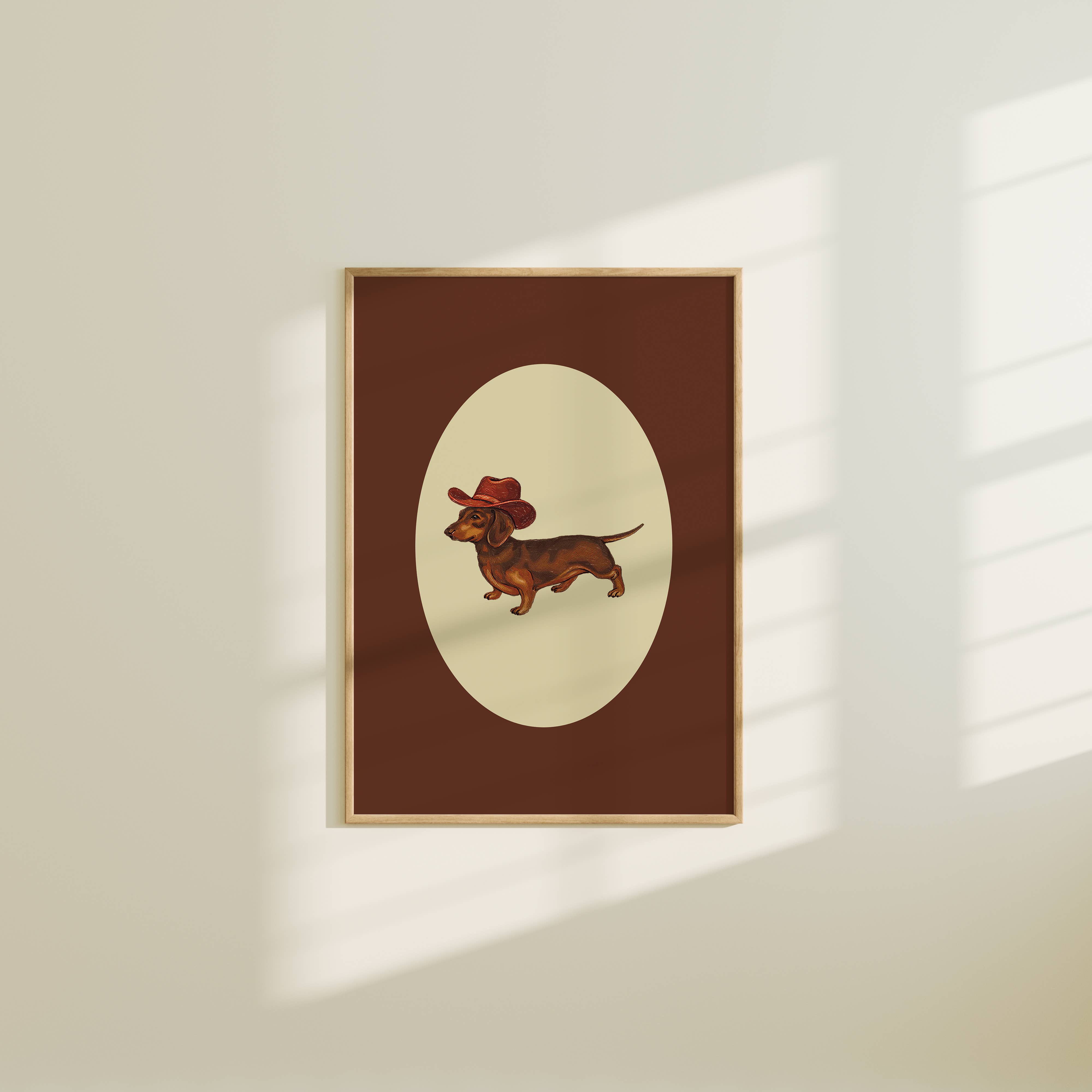 Artbaby & Co. - Vendita all'ingrosso Stampa artistica - Stampa d'Arte da Parete Bassotto Occidentale/Cowboy Weiner Dog