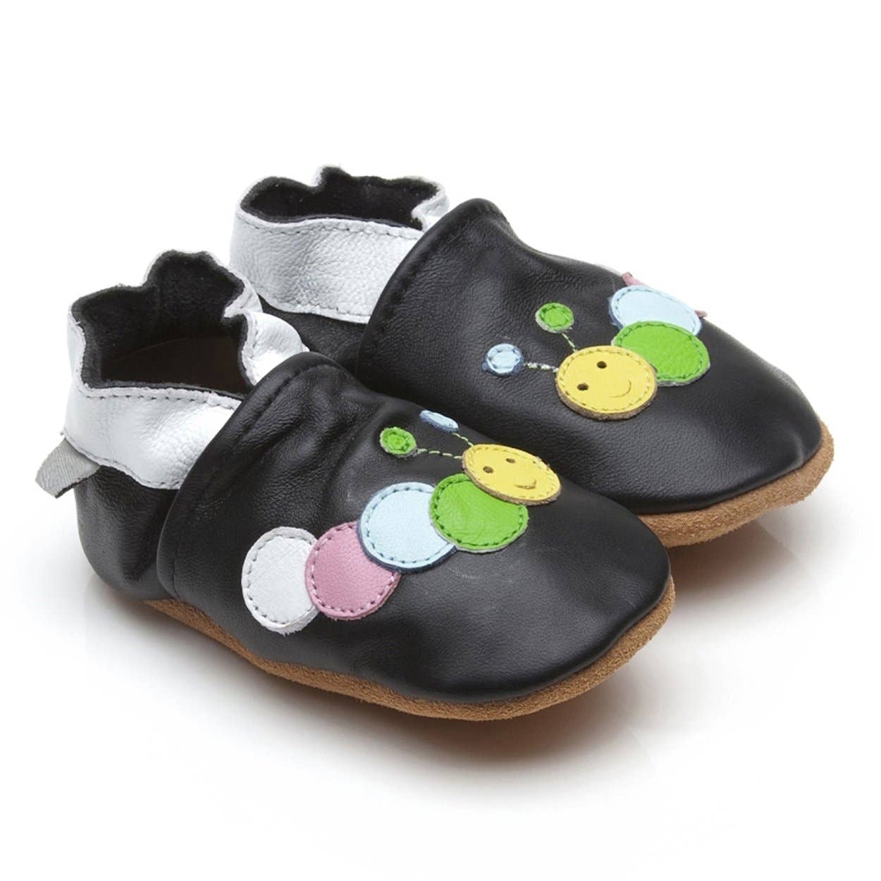 Olea London Ltd - Wholesale Crib Shoes - Baby - Soft Leather Baby Shoes Caterpillar Black1