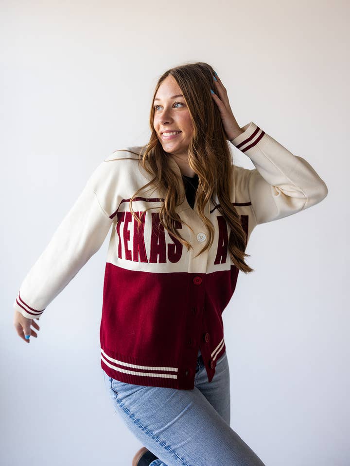 Texas Carley Lux Cardigan for engroshandel hos Gameday Social Apparel Co.®