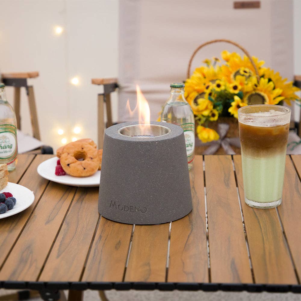 Sol Living - Wholesale Fire Pit - Entta Grey Tabletop Fireplace - 6.3 Inches - Ethanol10