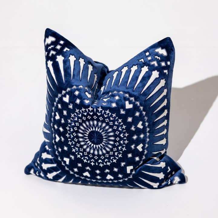 BHD HOME - Wholesale Chair cushion - Mayan Sphere Sapphire Navy Cushion 55 x 55cm1