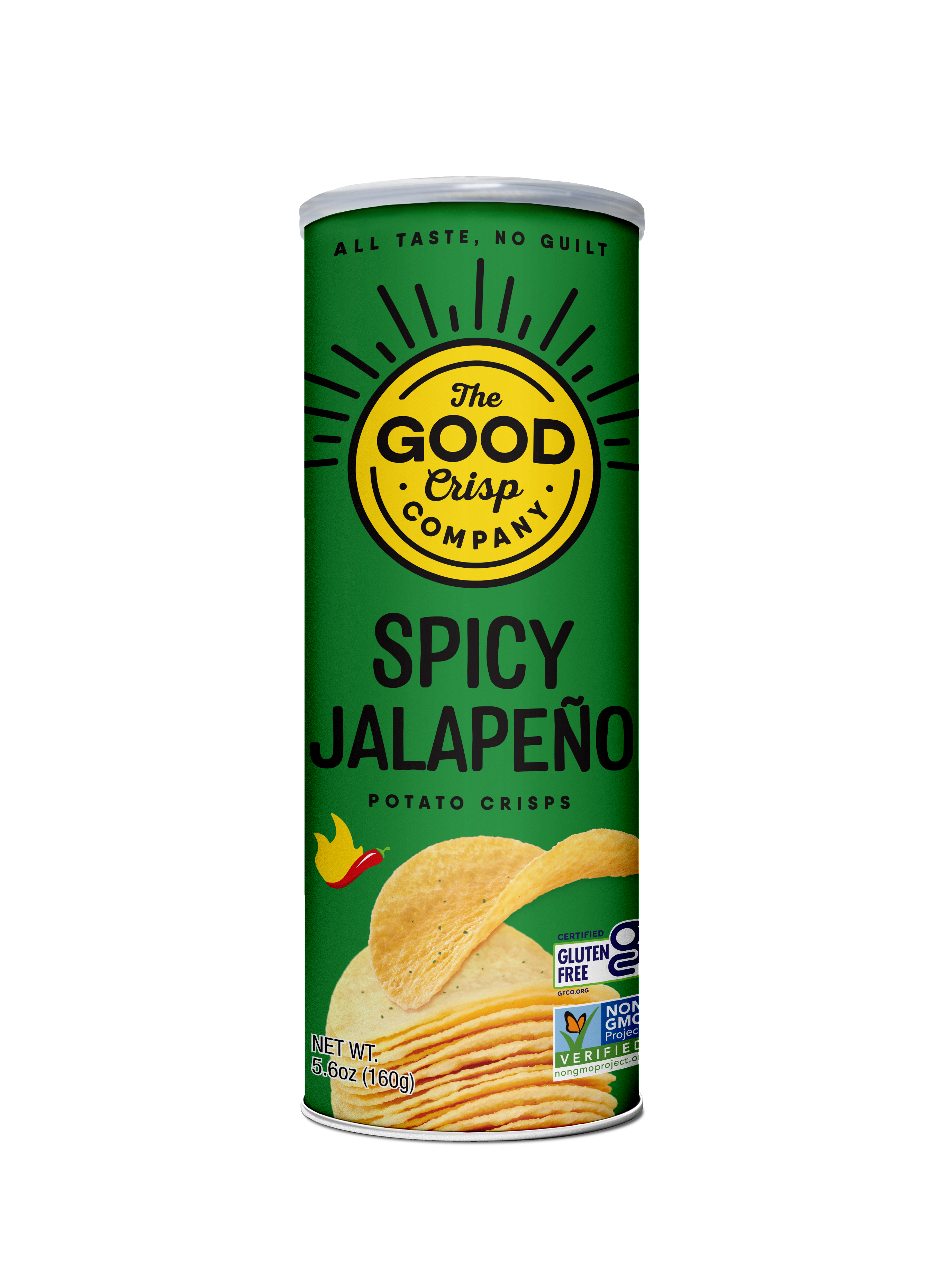 The Good Crisp Company - Wholesale Chips - Spicy Jalapeño Gluten Free Chips - 5.6oz Cans (Case of 8)1