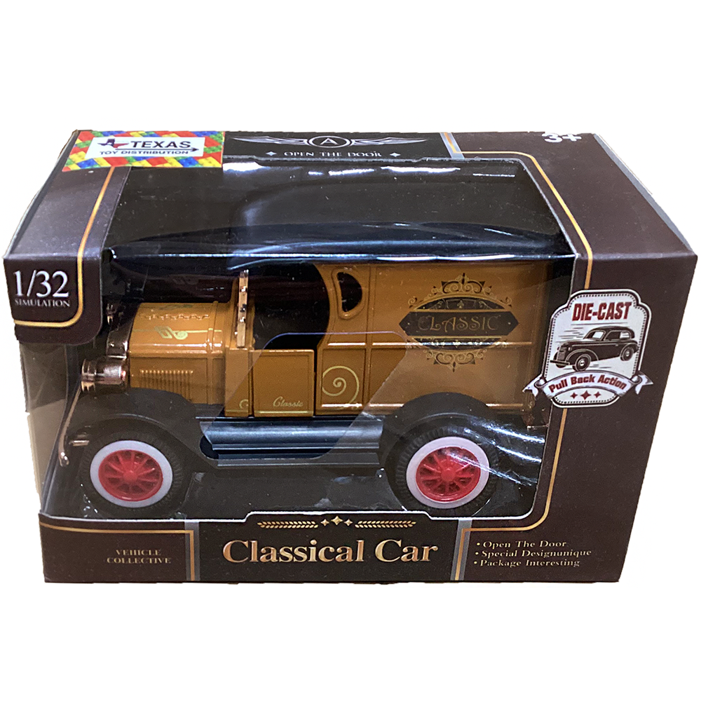 Texas Toy Distribution – wholesale Toy car/truck – Child – Classic Pull-Back Vehicles Die-Cast Vintage Cars, Assort x64