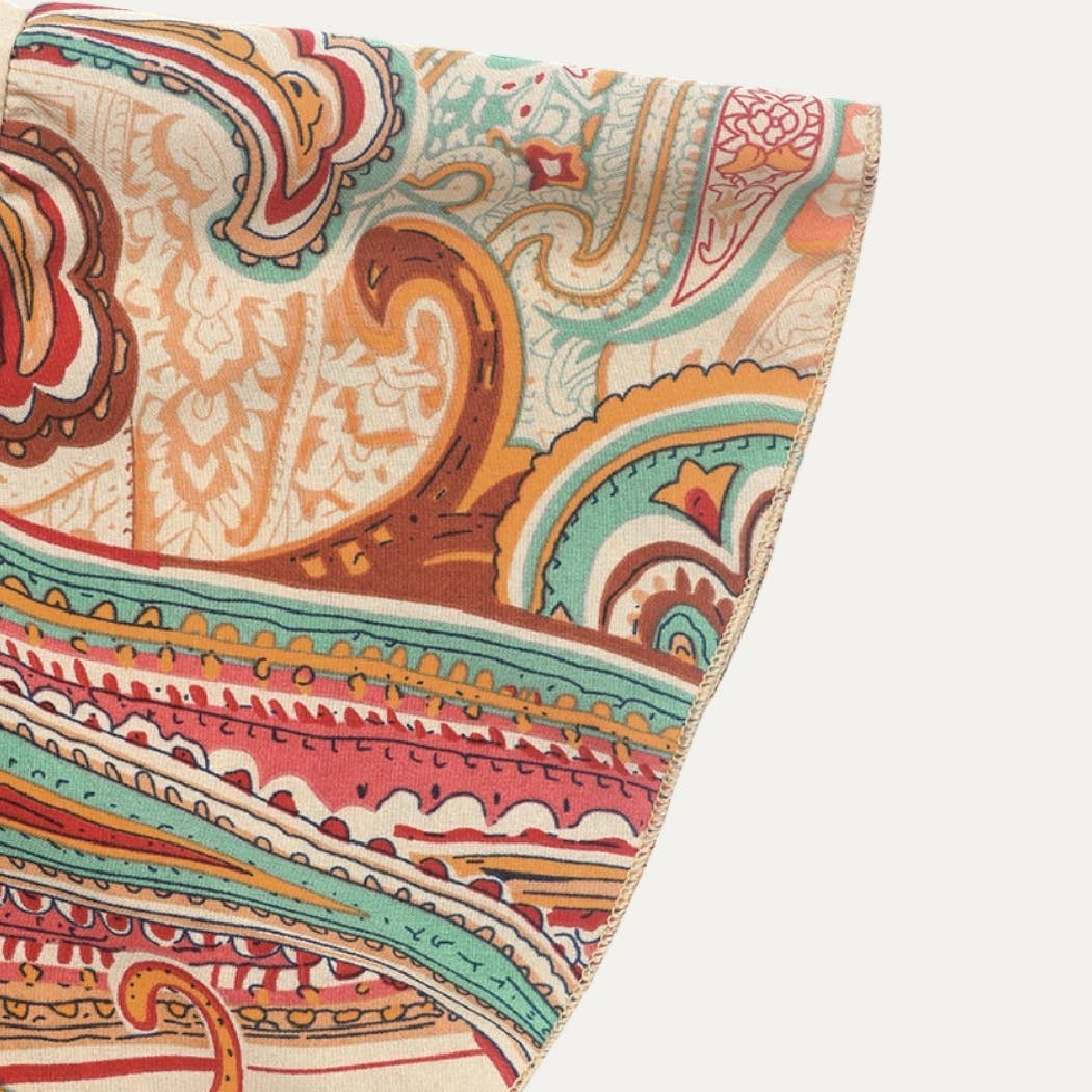 APRICOT YELLOW Bohemian Print Off-The-Shoulder Short Sleeve Summer Romper for wholesale on Faire2