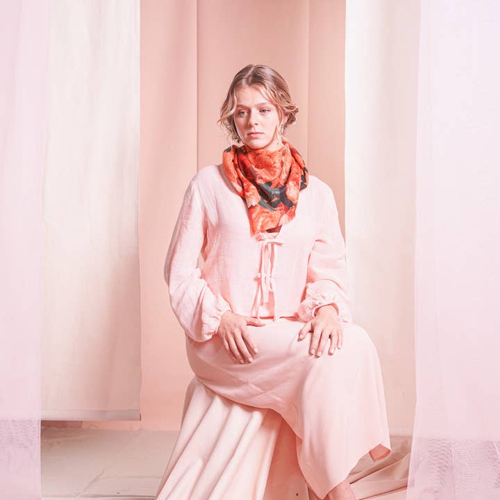 BROKANTE - Wholesale Scarf - Women's - Printed cashmere square 90x90cm RESILIENTE2