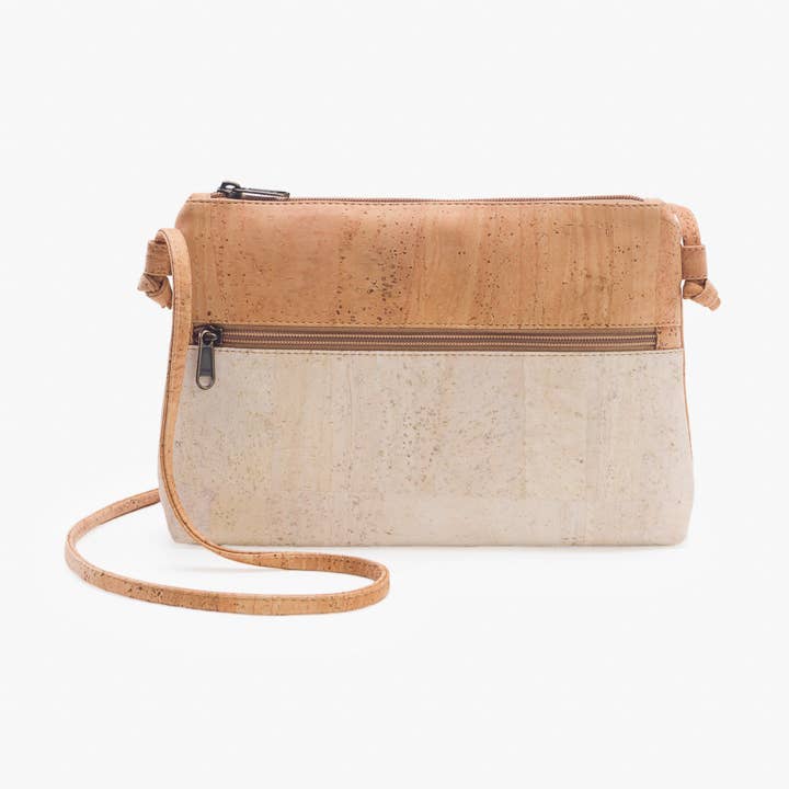 Axelremsväska i vitt och naturfärgat kork för wholesale av Artelusa