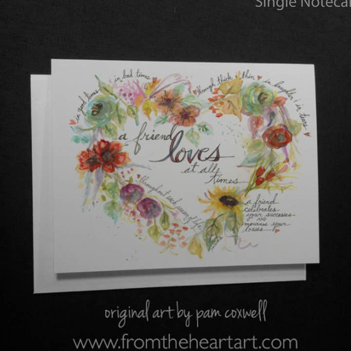 Friend Heart - Notecards for wholesale by From The Heart Art