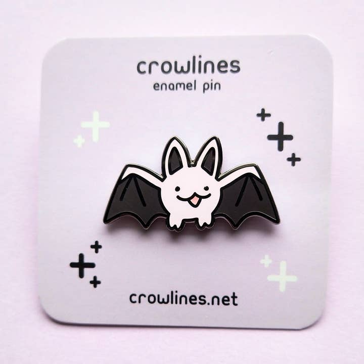 Purple Bat Enamel Pin for wholesale by crowlines