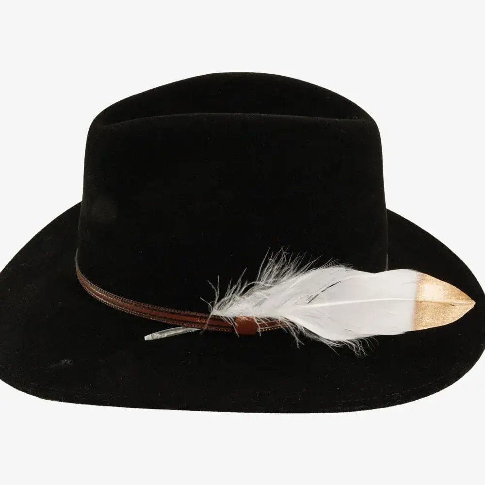 American Hat Makers - Vente Plume - Plume de Chapeau Oie Or et Noire - Style Oie1