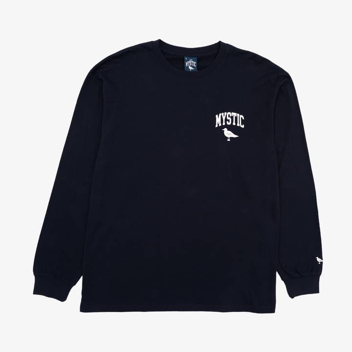 Mystic Logo Long-Sleeve T-Shirt in Navy for wholesale by The Just Brand