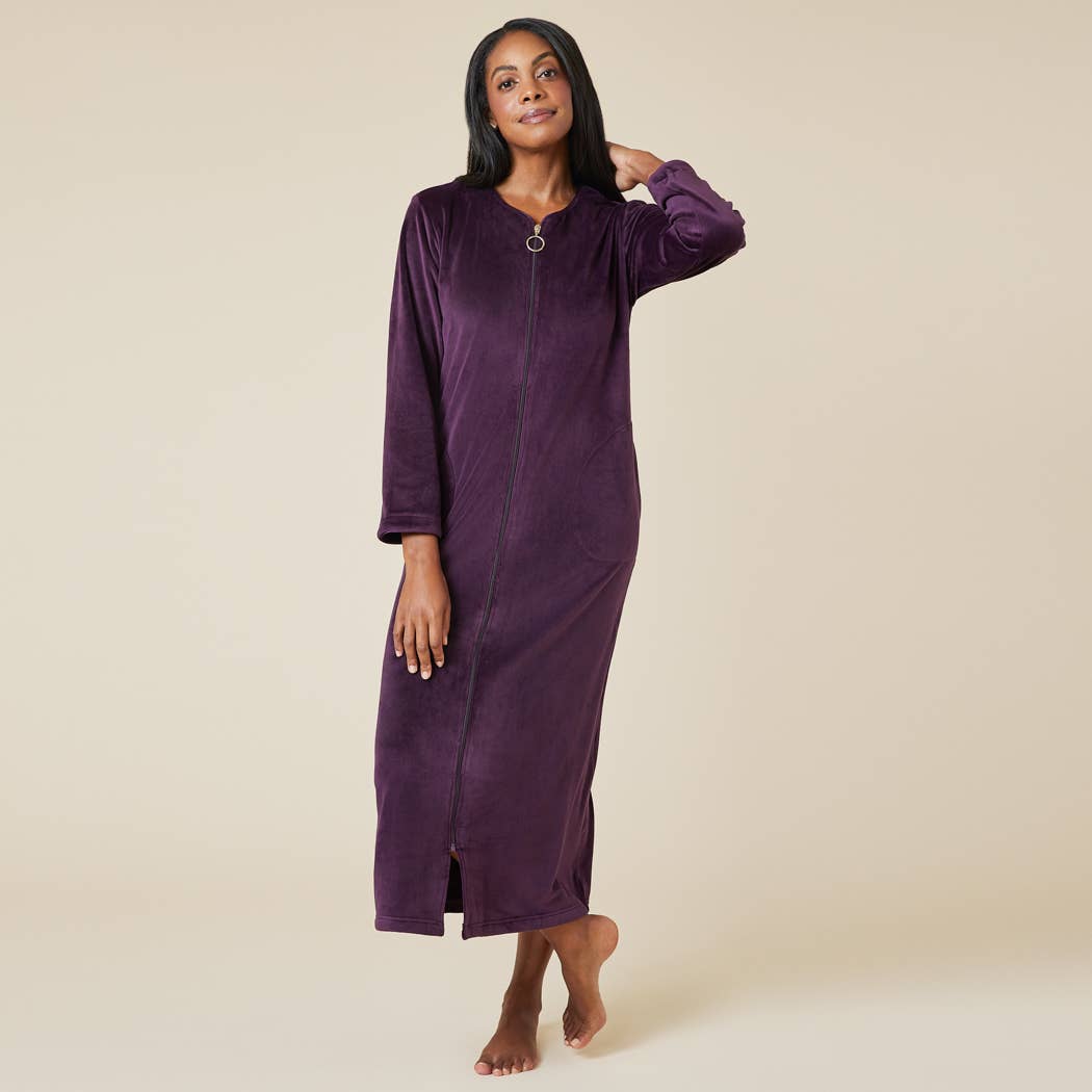 Softies - Vendita all'ingrosso Vestaglia - Donna - Vestaglia da donna Serenity con zip e scollo a cuore9