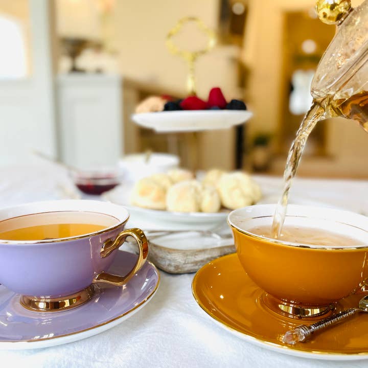 LyndalT - Wholesale Coffee/Tea Cup - Lavender Teacup and Saucer - 250mL3