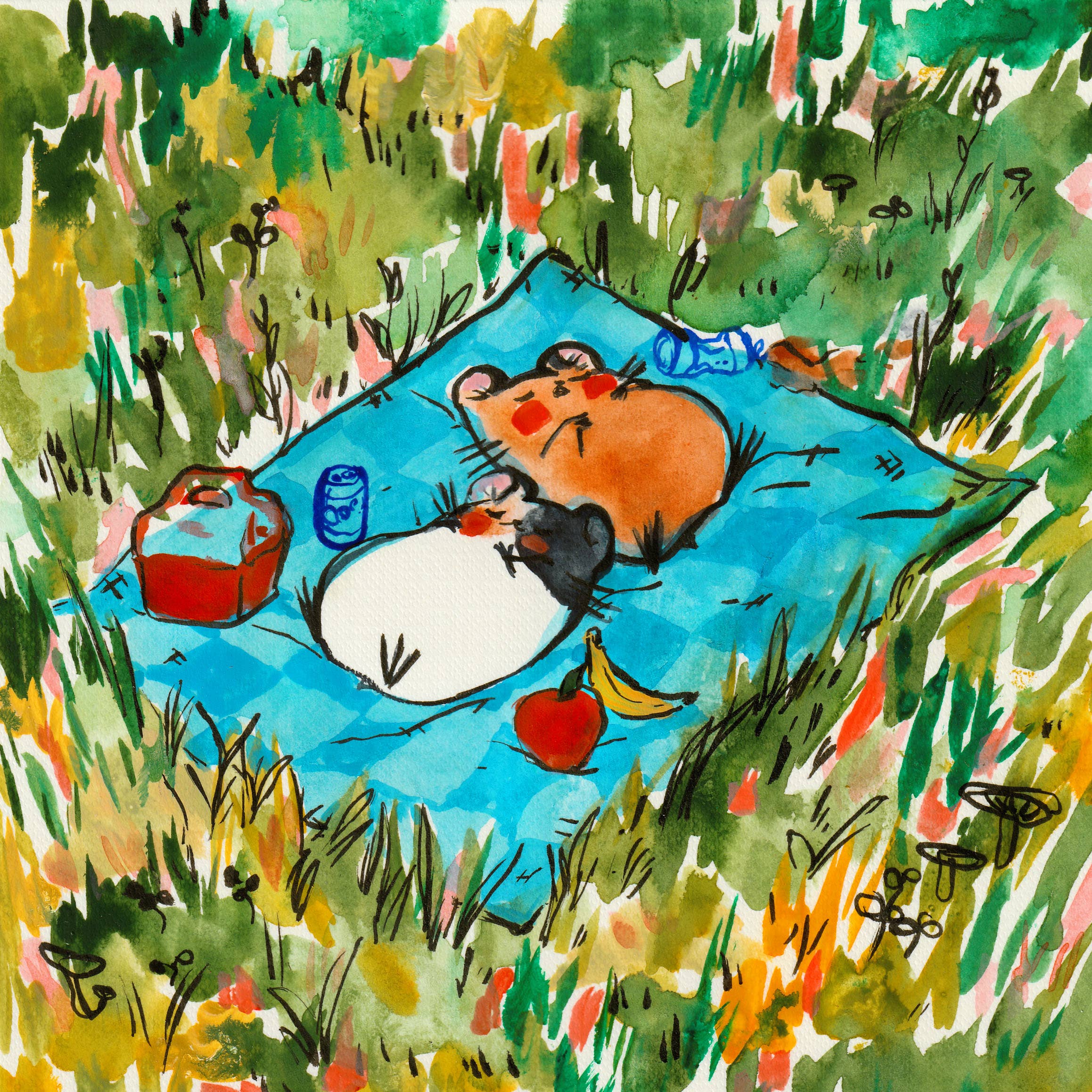 Rebekah Evans Art - Wholesale Art Print - Print - "Picnic Hams"1