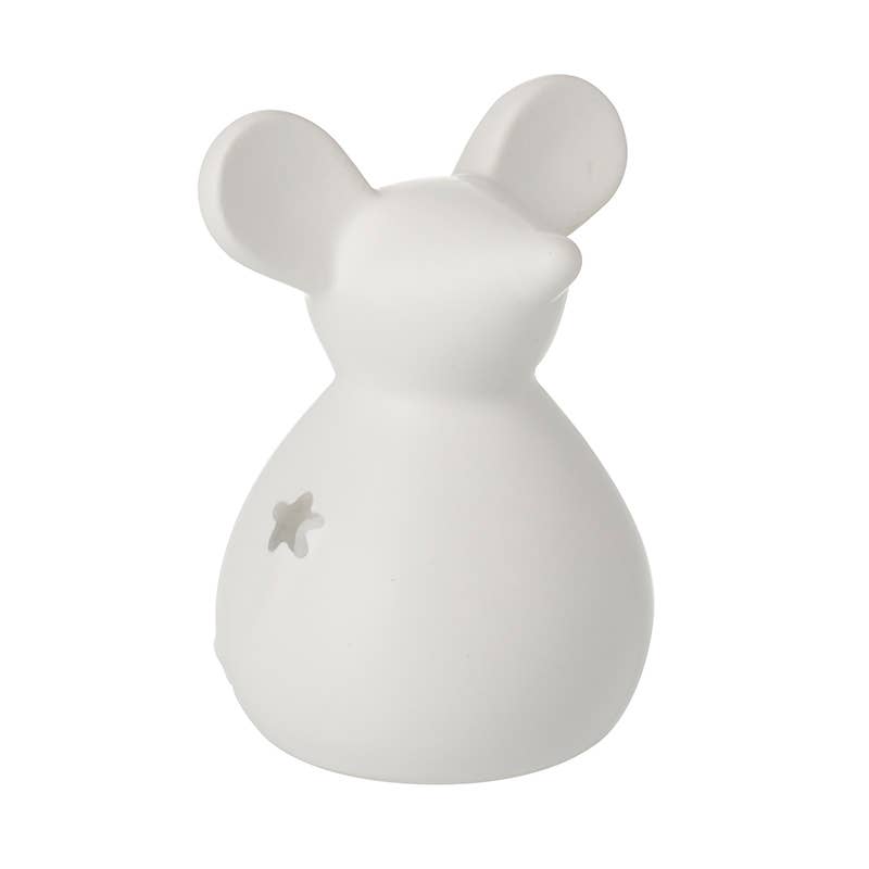Heaven Sends – wholesale Decorative figurine – Medium Ceramic Standing Mouse Matt White0