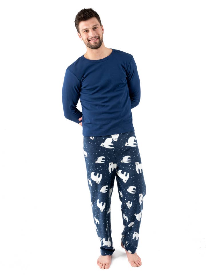 Mens Fleece Pajama Set for wholesale by Leveret Pajamas