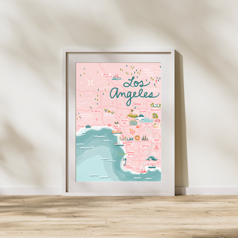 Botanical State of Mind - Wholesale Poster - Los Angeles Map Poster1
