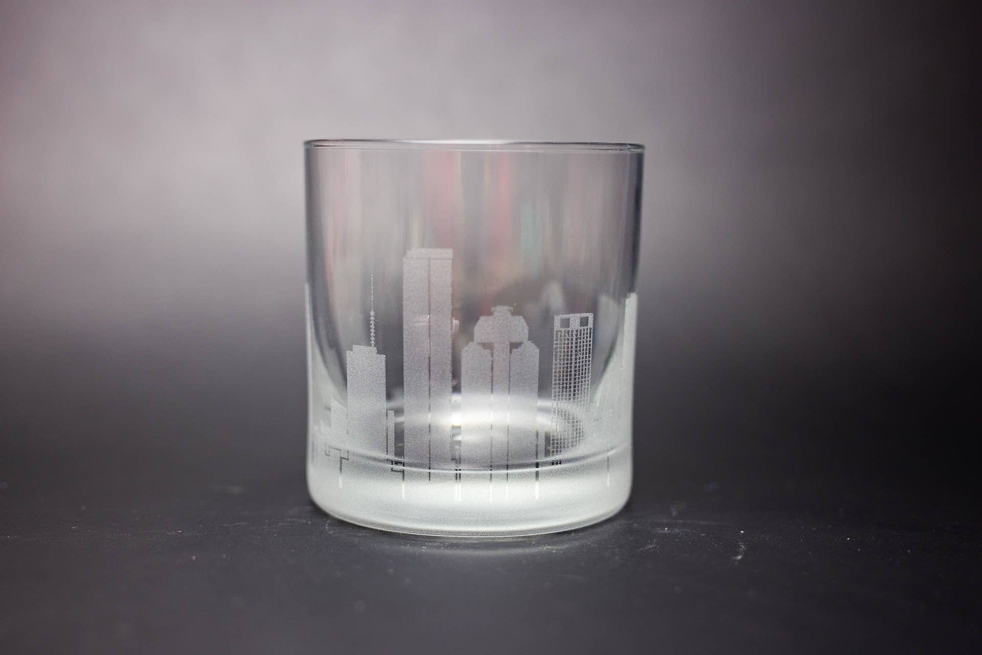Urban & Etched - Wholesale Cocktail/Liquor Glass - Houston, Texas Skyline Rocks Glass0