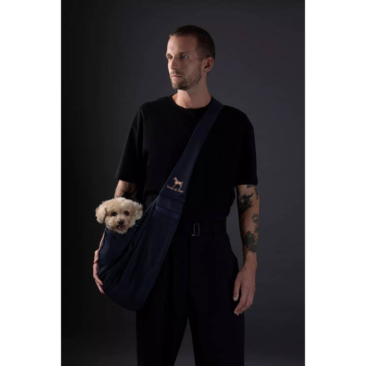 NOAH AND PAW LLC - Wholesale Pet Carrier - Cat/Dog - Premium Twill Pet sling Carrier, Snap Style, Black7