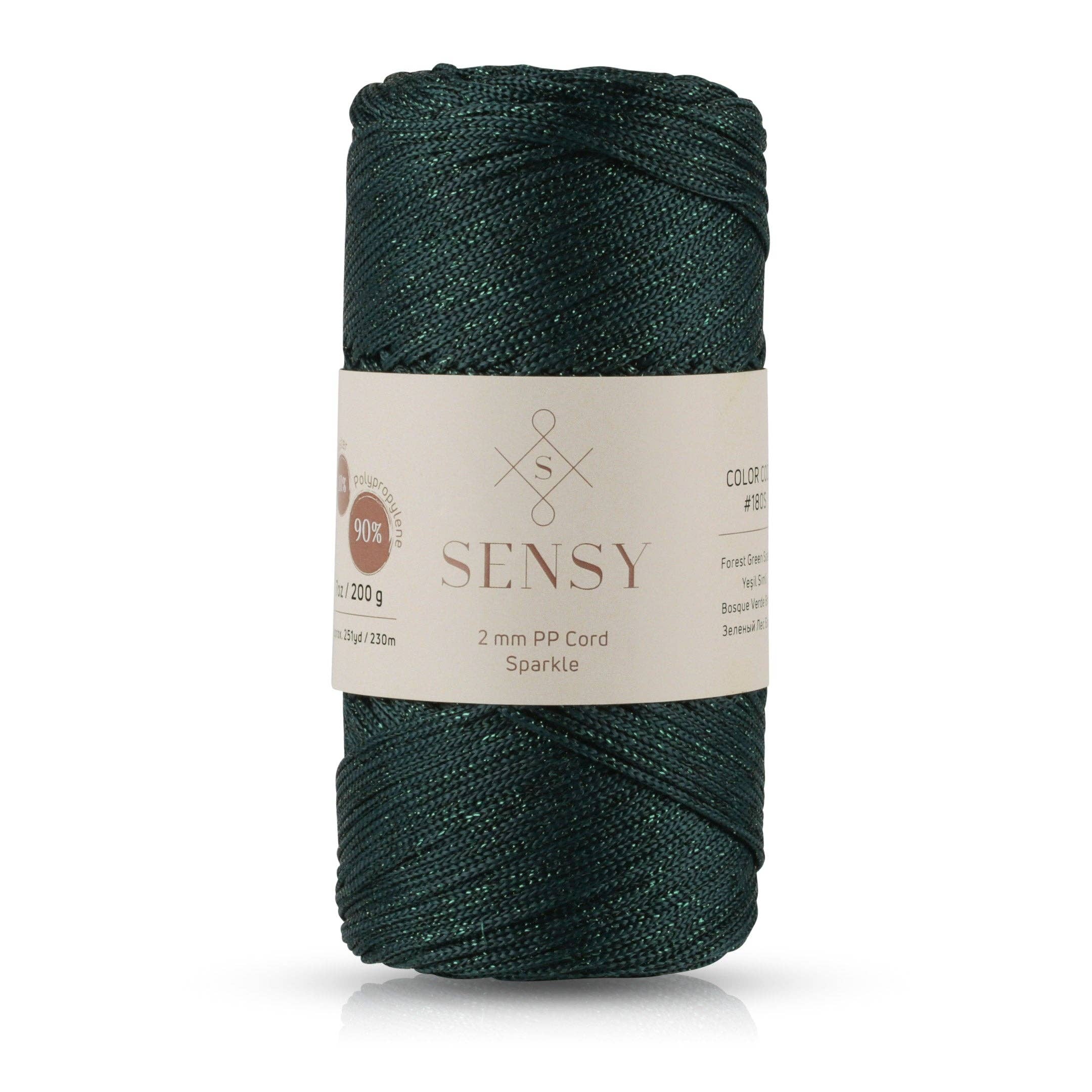 Sensy - Wholesale Yarn - Sensy Premium 2mm Sparkle - 251 yards 90% Polypropylene / 10% Polyester Macrame Cord6