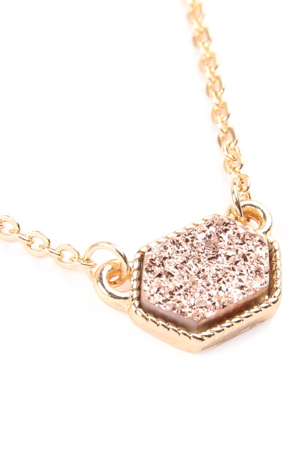 MYS Wholesale Inc - Wholesale Jewelry Set - Druzy Hexagon Pendant Necklace Earring Set36