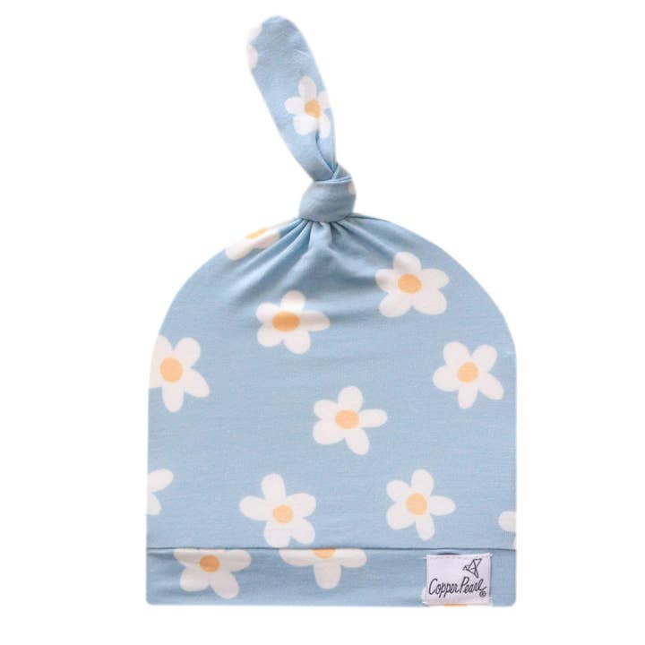 Copper Pearl - Wholesale Newborn/Knit Hat - Baby - Top Knot Hat - Della1