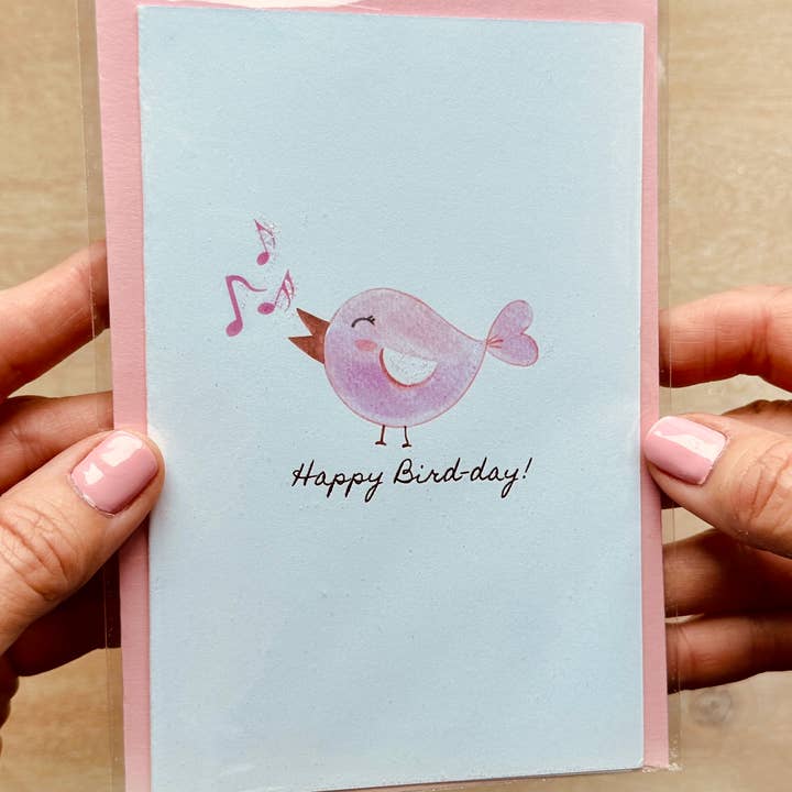 I Hart Pink Cards - Wholesale Birthday Card - Happy Bird-day!1