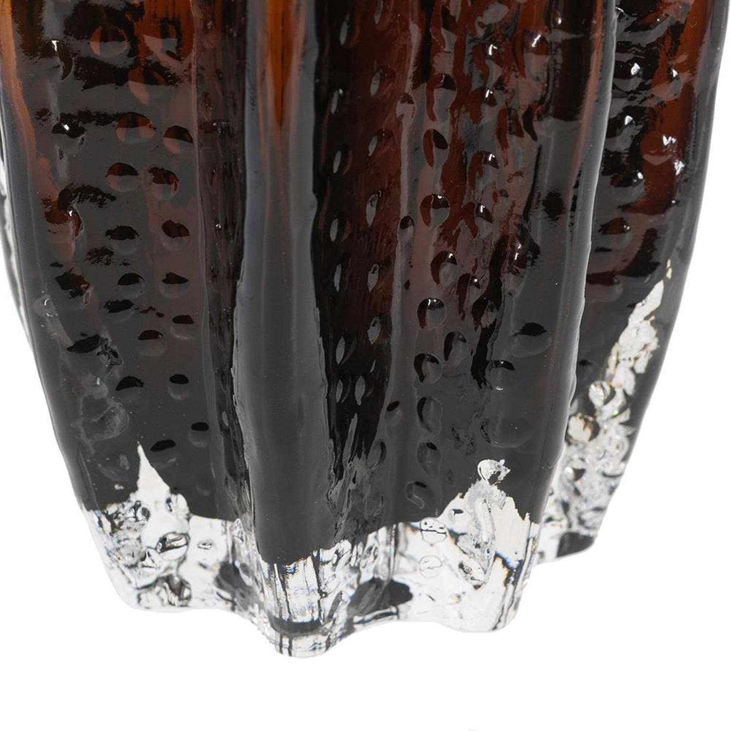 HomeRoots - Wholesale Vase - 12" Burnt Umber Wavy Glass Table Vase4