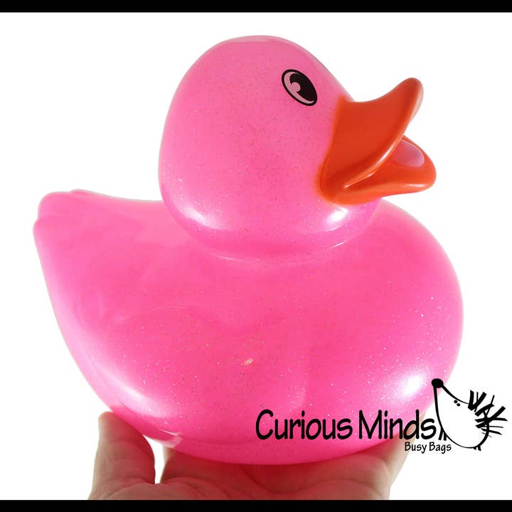 Curious Minds Toys - Wholesale Badspeelgoed - Baby - 1 Jumbo Glitter Rubbereendjes - Rubbereendjes - Leuke noviteit6