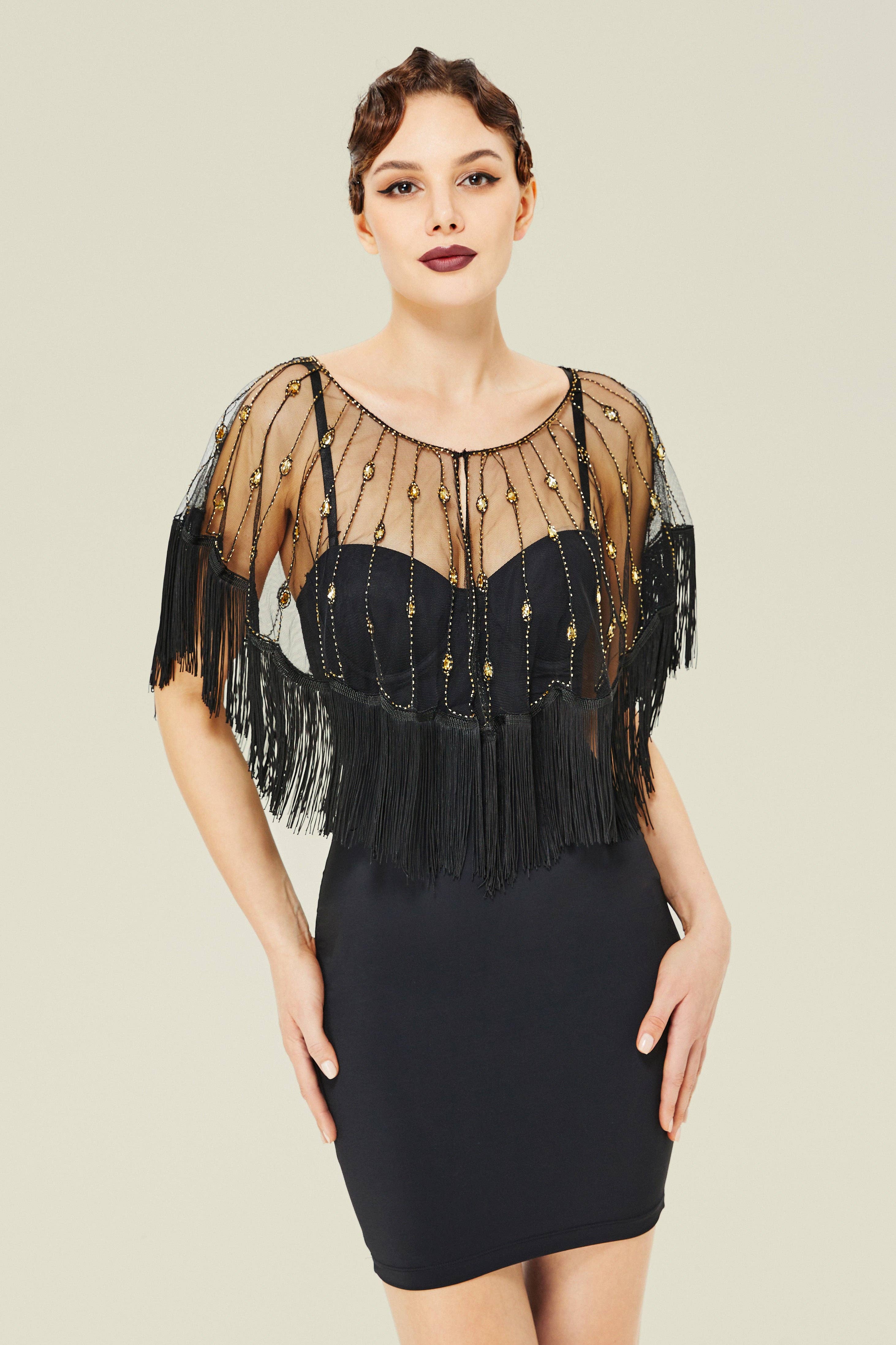 BABEYOND - Wholesale Wrap - Women's - Elegant Crystal Beaded Fringe Shawl2