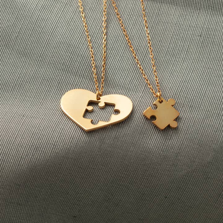 Collier sentimental mère-fille avec cœurs pour la vente par Br Minimal Jewelry