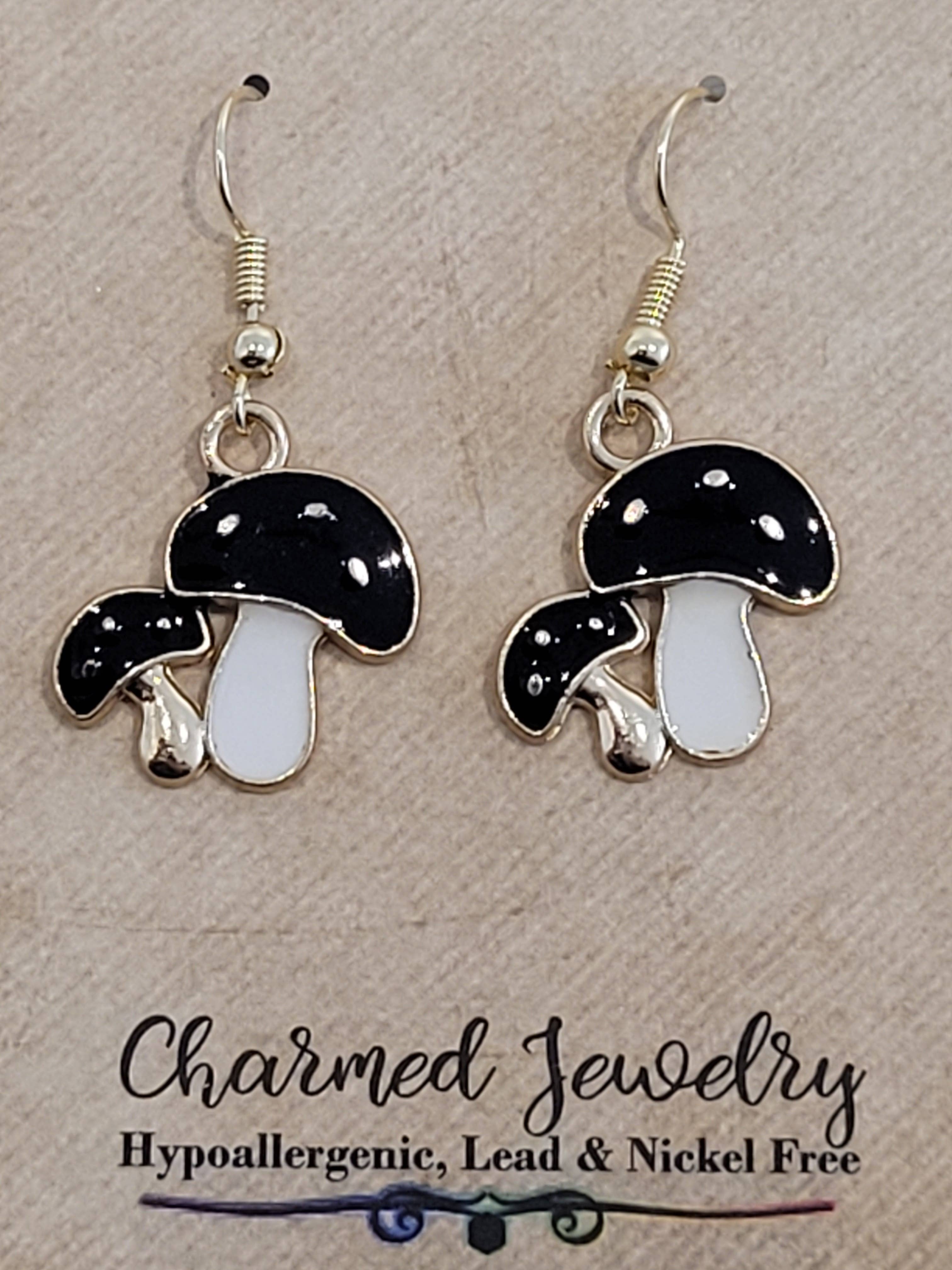 Con-Quest Crafts – Conjunto de joias por atacado – Brincos, Colares e Puxadores de Zíper de Cogumelos e Seta4