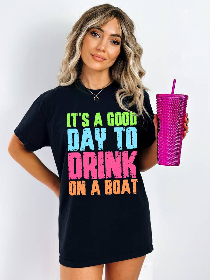 Black It's A Good Day To Drink On A Boat CC for wholesale on Faire